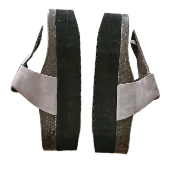 Jeffrey Campbell Womens Gray Leather Platform Trendy Thong 37 - Picture 7 of 10